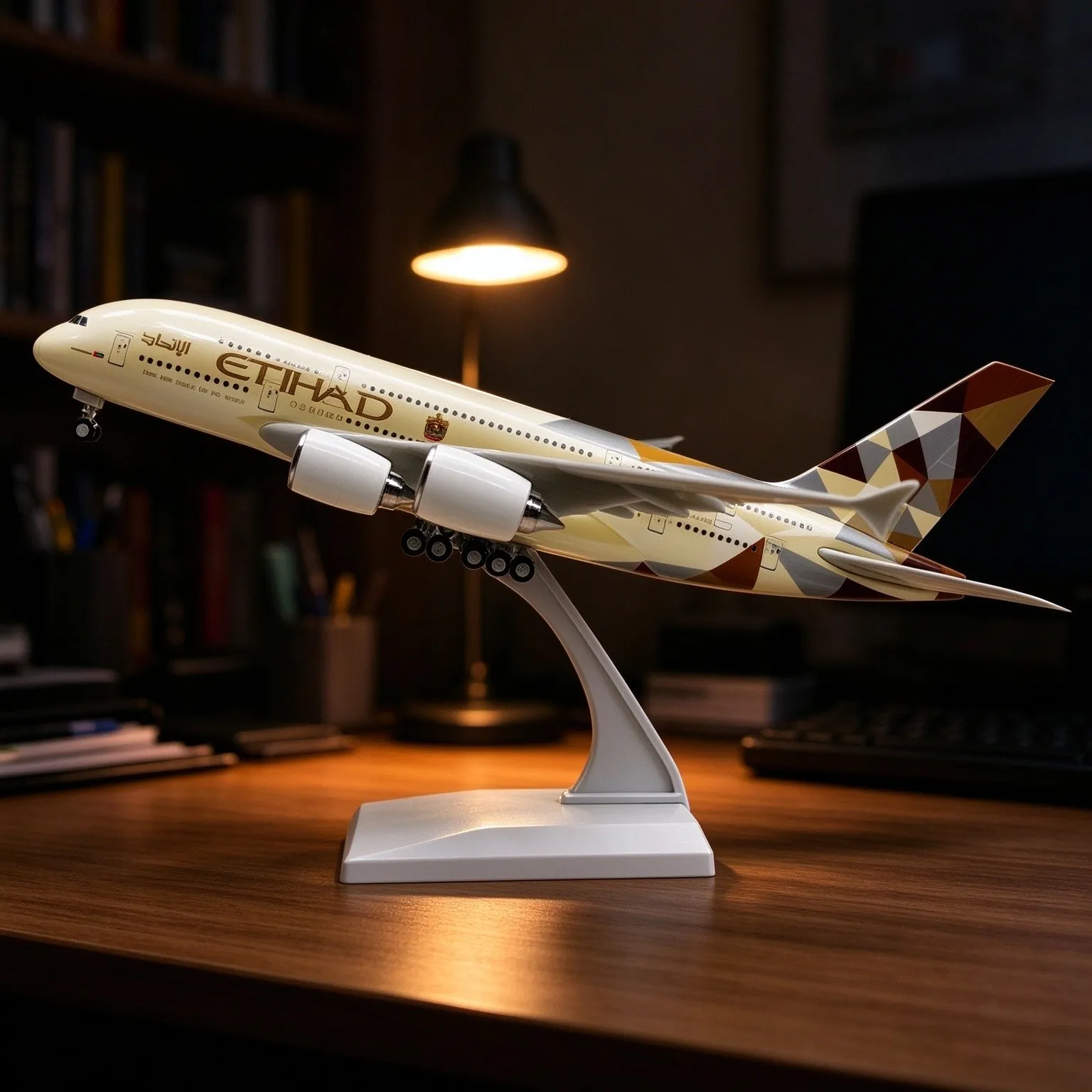 1/250 Scale Planes 30cm Etihad A380 Airways Resin Aircraft Models Die-cast Airplane Model Kit With Stand For Enthusiasts Gift