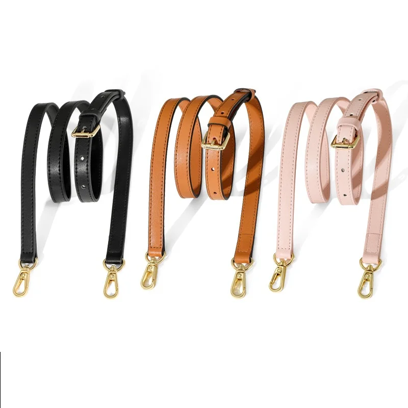 Top Grade Adjustable Calfskin Leather Shoulder Strap For Evellyne Handbag Crossbody Carry Replacment Bag Strap Golden Buckle