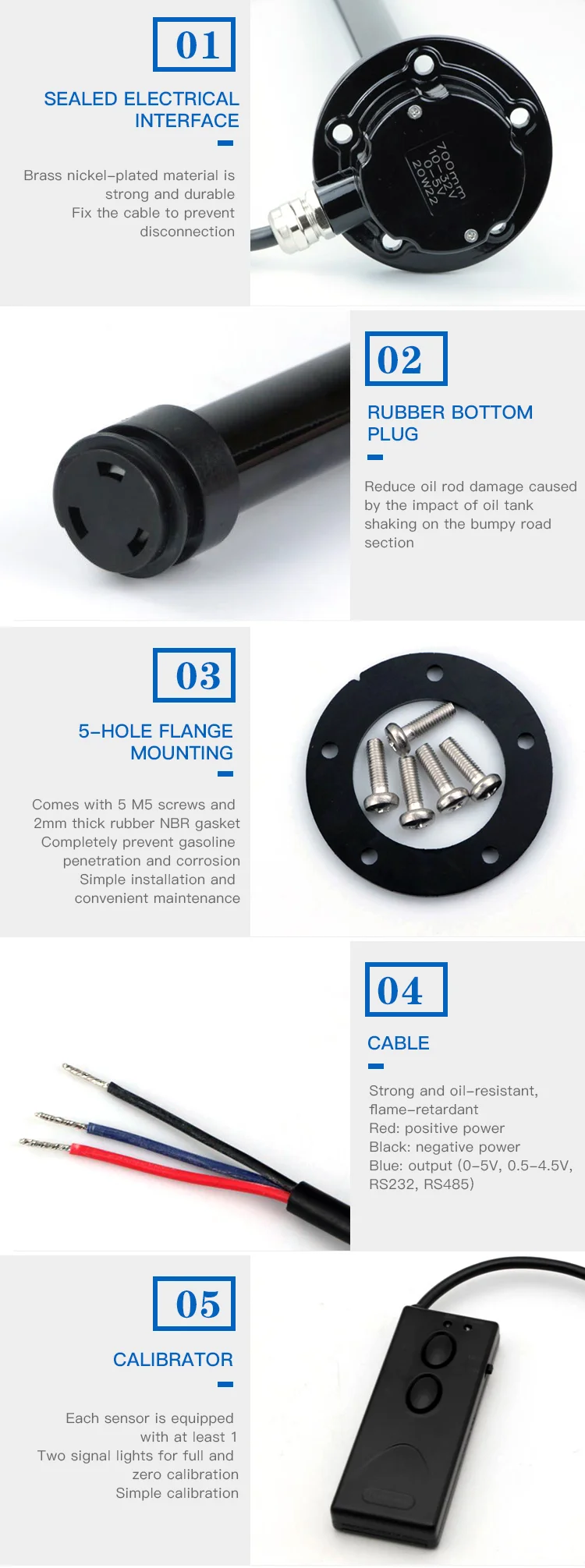 Sensore di livello dell'olio del livello del serbatoio del carburante capacitivo per auto e camion