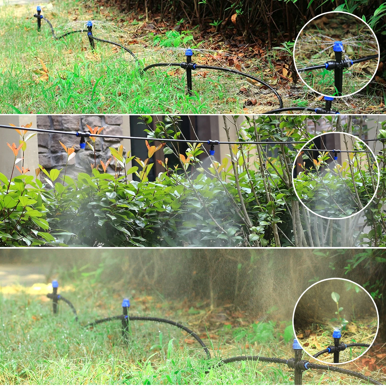 

10 комплектов, регулируемая насадка для запотевания, капельница с 8 отверстиями и кронштейном для шланга 1/4 дюйма, садовая цветочная кровать, капельное орошение, наружное охлаждение