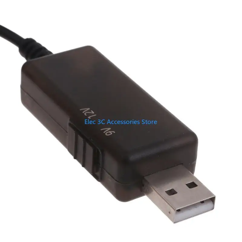 Y51A USB Voltages WiFi Router Cable DC5V to 9V 12V 5.5mmx2.1mm Connector Converter Cord for Speaker Camera