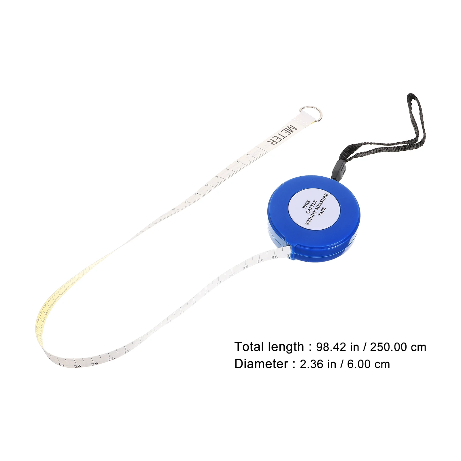 

2.5 Meters Animal Body Measuring Tape Cattle Pig Horse Goat Weight Girth Tool Portable Farm Use Multifunctional High Precision