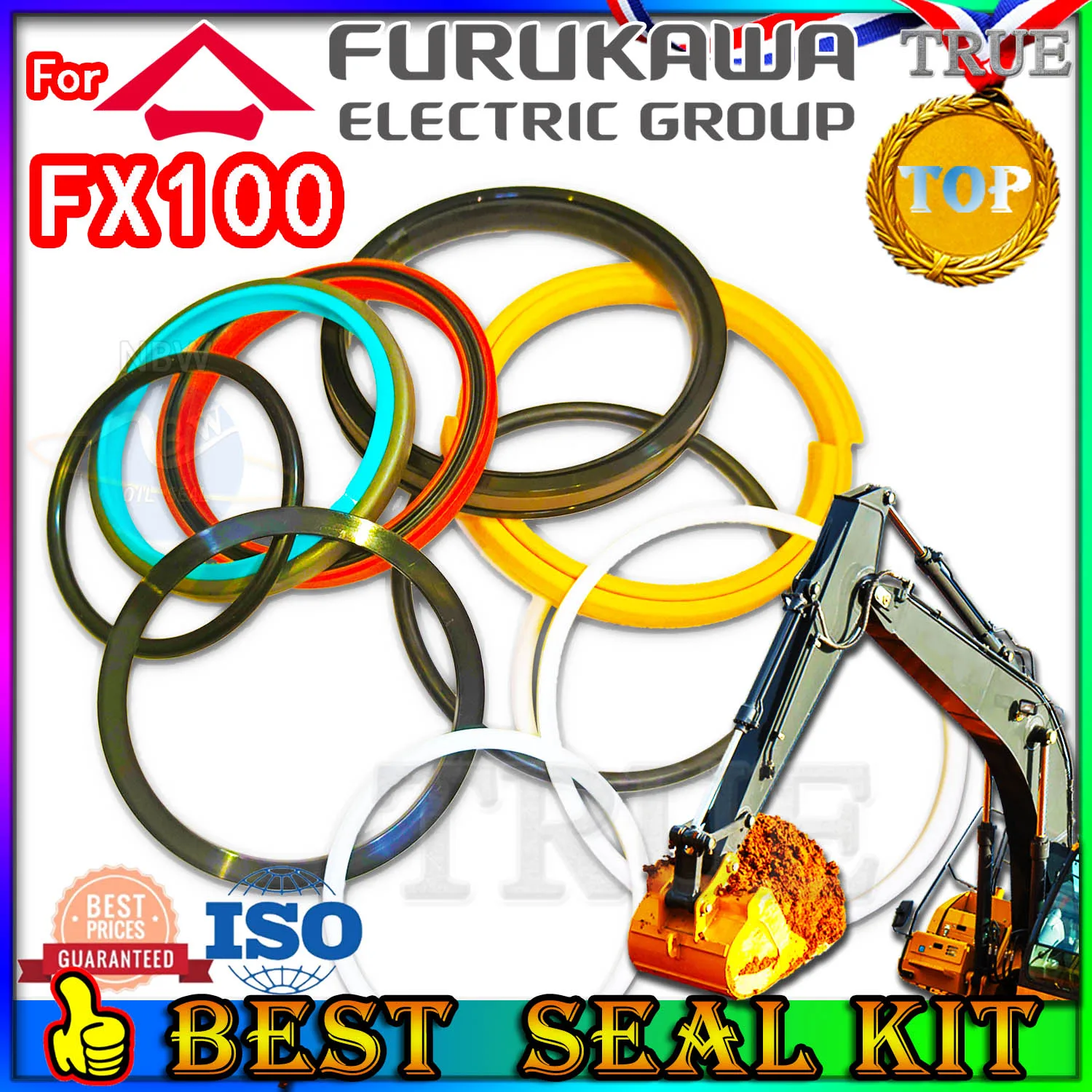 For Furukawa FX100 Oil Seal Repair Kit Boom Arm Bucket Excavator Hydraulic Cylinder O-ring Pump Digger Clamshell Shovel Adjust