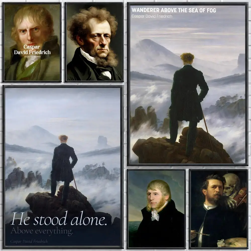 Artwork Wanderer Above the Sea of Fog Poster Poster Print Wall Art Pictures Canvas Painting Living Room Bedroom Home Decor