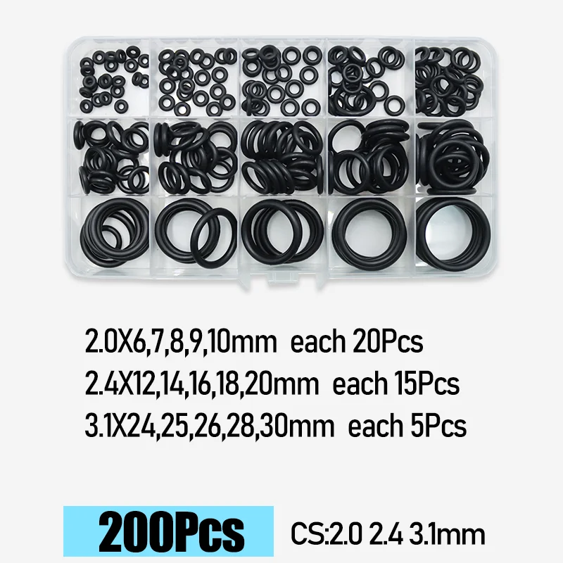 Cs 1,0-4,0mm gummi o ring hochwertige dichtung scheibe balck nbr o-ring Sanitär dichtung auto klimaanlage öl beständiger our kit – Detail 12