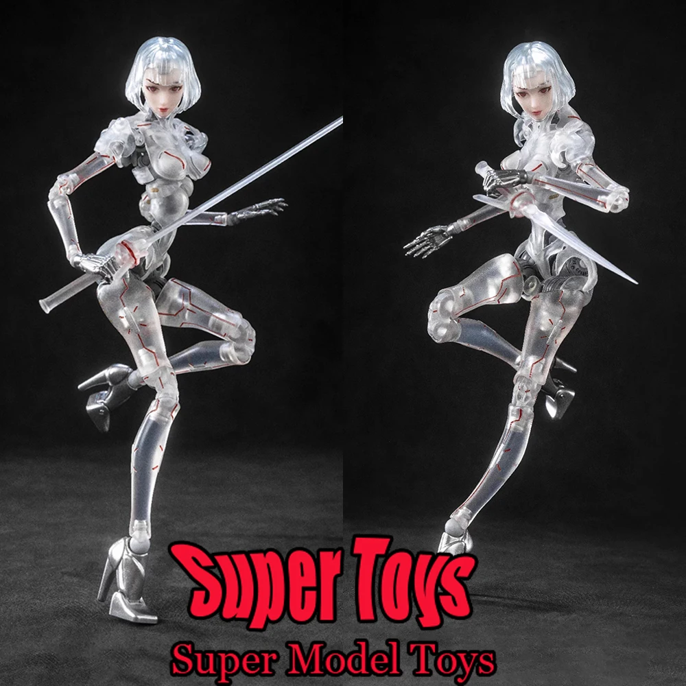 

Guke 1/12 Scale Women Soldier Robot Agent C1 Transparent Skeleton Full Set 6-inches Action Figure Model Gifts Collection