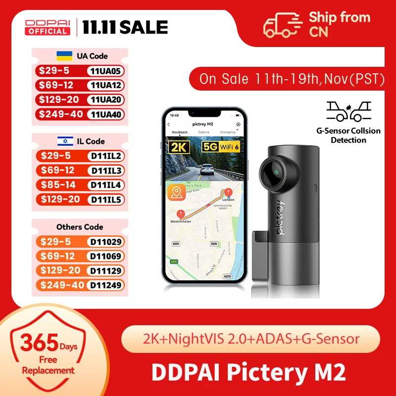 

DDPAI 2025 New M2 2K Car Video Recorder Smart Voice Control 24H Parking Monitor WIFI Car Dvr Support Night Vision Mini body