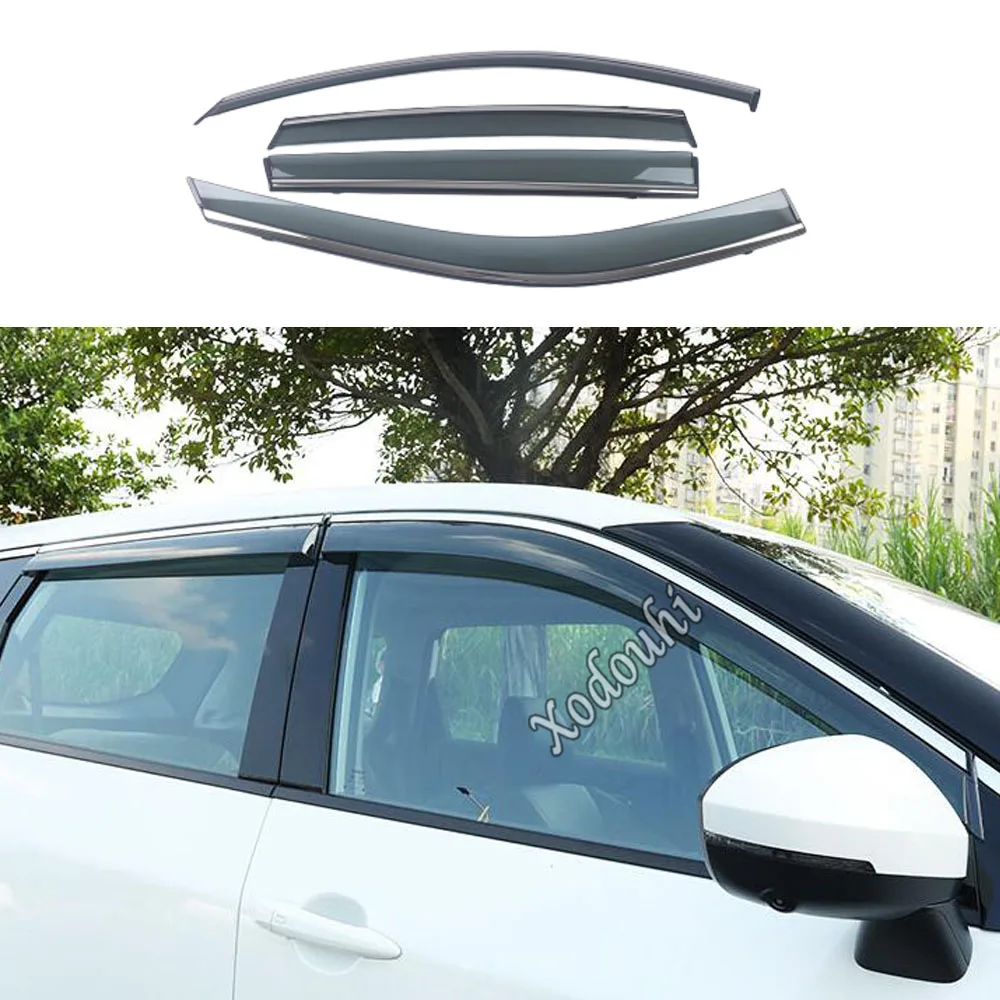 

Car Plastic Window Visor Awnings Shelters Vent Shades Sun Rain Deflector Guard Accessories For Nissan Qashqai J12 2022 2023 2024