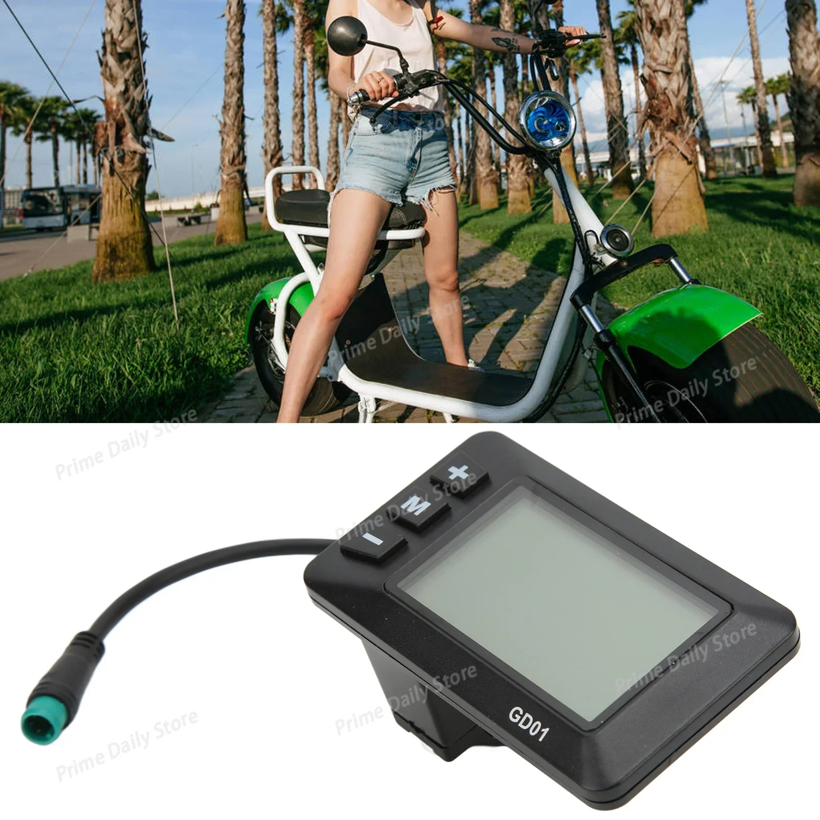 New GD01 Display for JN Controller Electric  Display 36V 48V LCD GD01 Display 5 Pin Waterproof Plug for 22.2mm Handlebar