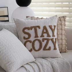 Letter Decorative Cushion Cover Nordic Style Living Room Sofa Throw Pillow Cover Soft Square Pillowcase Hogar Funda Cojin 45x45