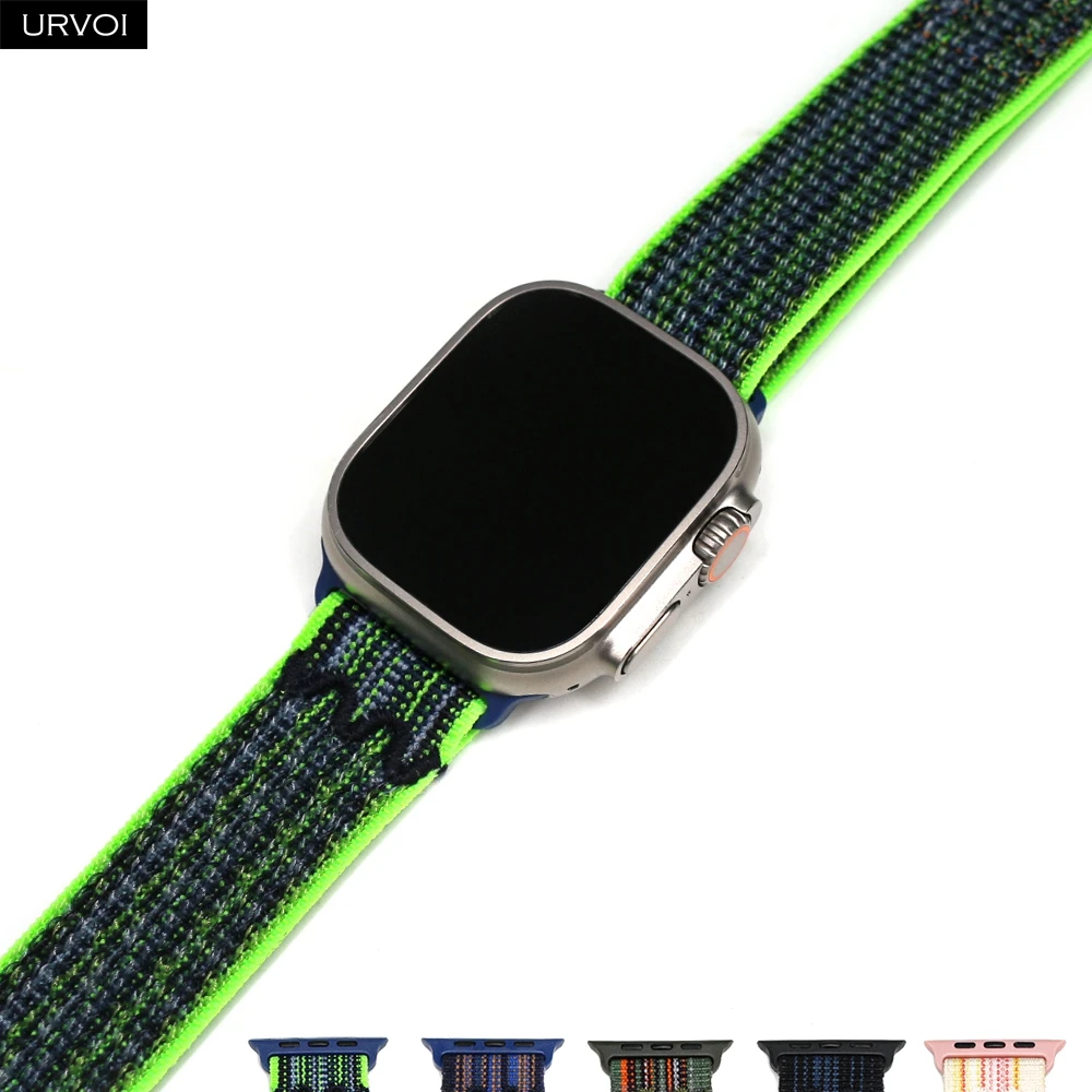 URVOI-Band für Apple Watch Sport Loop Ultra 2, Serie 10, 9, 8, 7, 6 SE 5, Nylon-Schlaufenarmband für iWatch, gewebtes Nylon-Armband