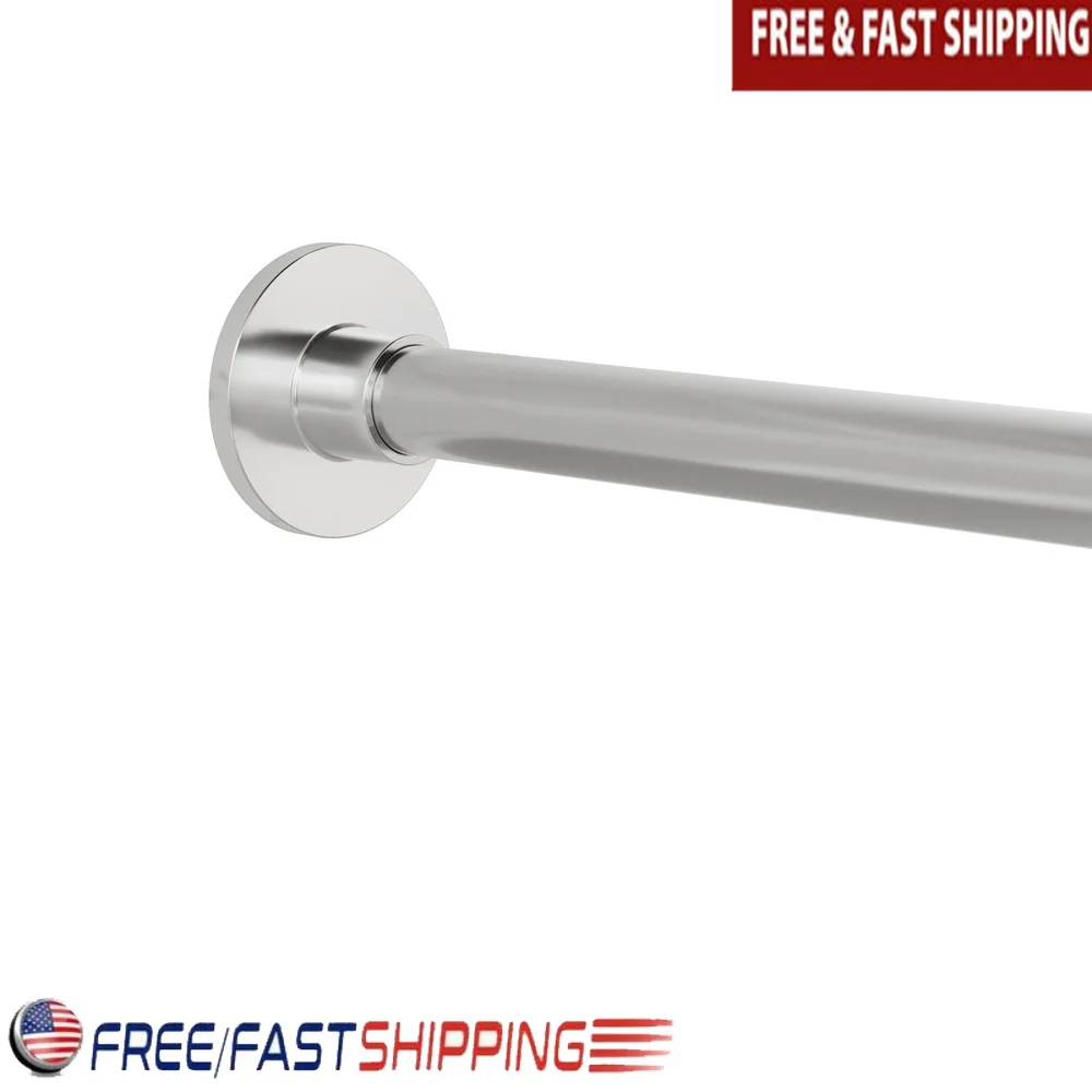 

Adjustable Tension Shower Curtain Rod No Rust Tool-Free Installation Rustproof Aluminum Classic Finish 43-72 Inch Heavy Duty