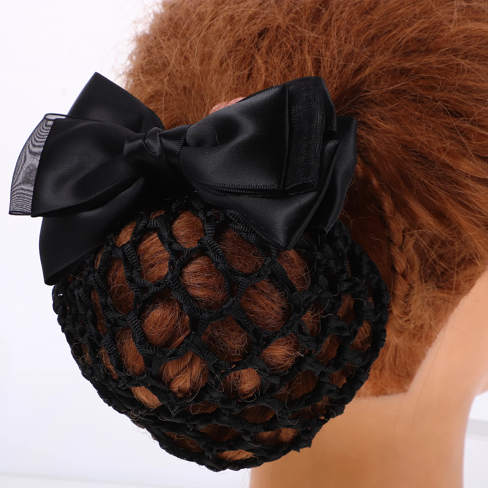 

2pcs Bow Covers Fabric Net Clips For Women Nurse Wedding Prom Accessories Bun Holders Hairnets Dance Buns Fashion Hair