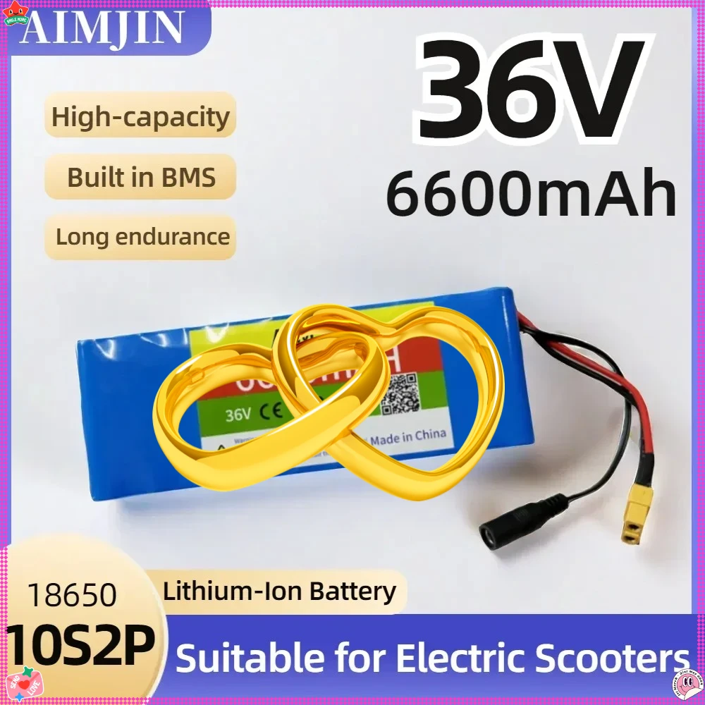 

Newly upgraded 36V 6600mAh 10S2P Lithium-ion Rechargeable Battery Pack for Double Wheel Balance Vehicle Electric Scooters