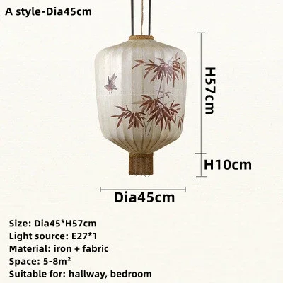 Traditionele Lantaarn Schilderij Hanglamp Handgemaakte Stof Lampenkap Chinese Lantaarn Hotel Bamboe Decor Restaurant Verlichting