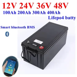 12V 24V 36V 48V 100AH 150Ah 200AH 300Ah 400Ah lifepo4 lithium battery bluetooth BMS APP for solar inverter EV Fishing boat