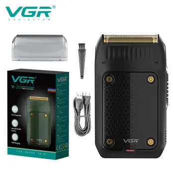 ماكينة حلاقة اللحية VGR 353، ماكينة تشذيب شعر احترافية، ماكينة حلاقة كهربائية للوجه، قابلة للشحن عبر منفذ USB، ماكينة حلاقة آمنة للرجال 10 best sales مجموعة ماكينة حلاقة الشعر - №3