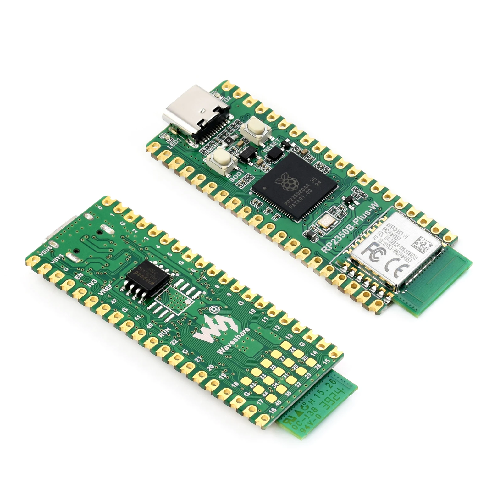 RP2350B Plus W Development Board Equipped with Raspberry Pi Radio Module 2 module WIFI4 BT5 16MB Flash RP2350B chip Type-C