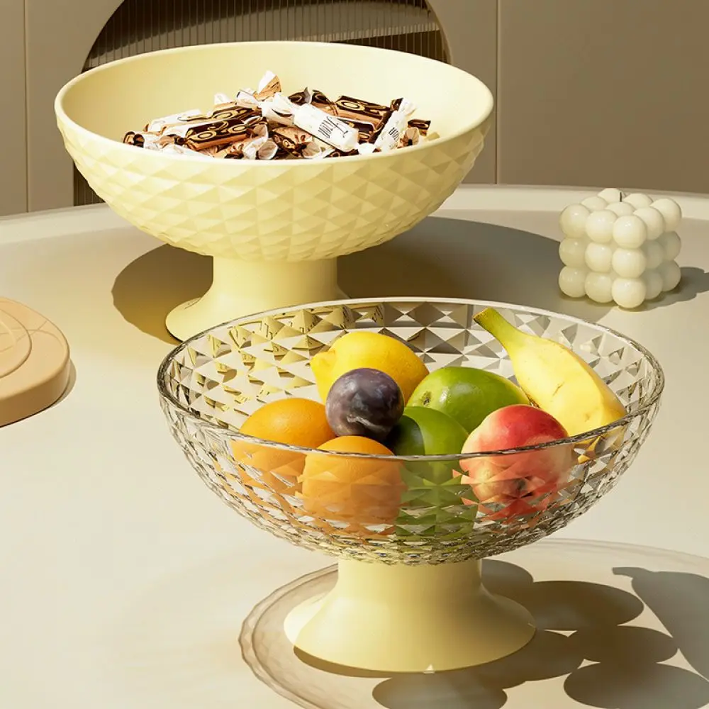 Luxury Fruit Tray Aesthetic Plastic Drainable Bowl For Living Room Table Snack Organizer Modern Candy Storage Vessel