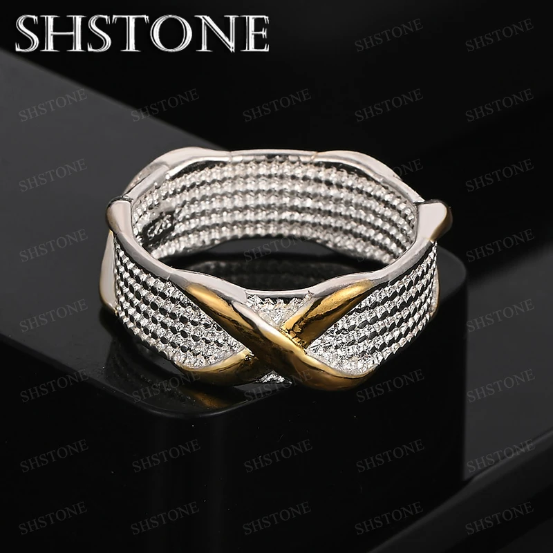 

Golden Letter X Ring 925 Sterling Silver Ring Men Women Wedding Engagement Party Birthday Gift Pretty Jewelry Accessories