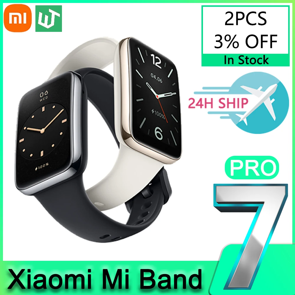 الأصلي Xiaomi Mi Band 7 Pro GPS بلوتوث سوار ذكي AMOLED شاشة الدم الأكسجين جهاز تعقب للياقة البدنية مقاوم للماء Miband 7 Pro