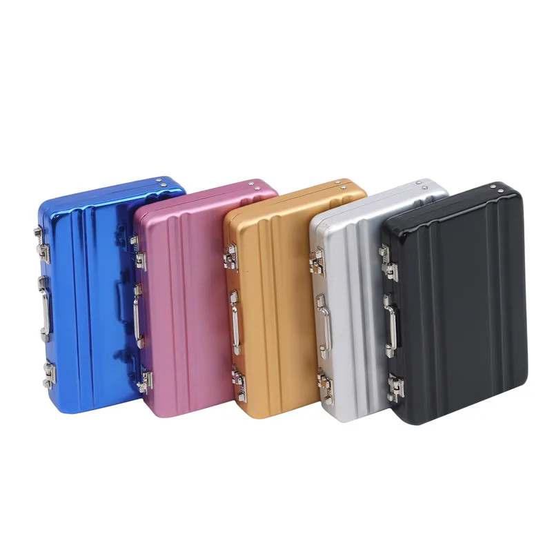 New Aluminum Storage Box Business ID Credit Card Holder Mini Suitcase Bank Card Box Holder Jewelry Case Organizer Rectangle