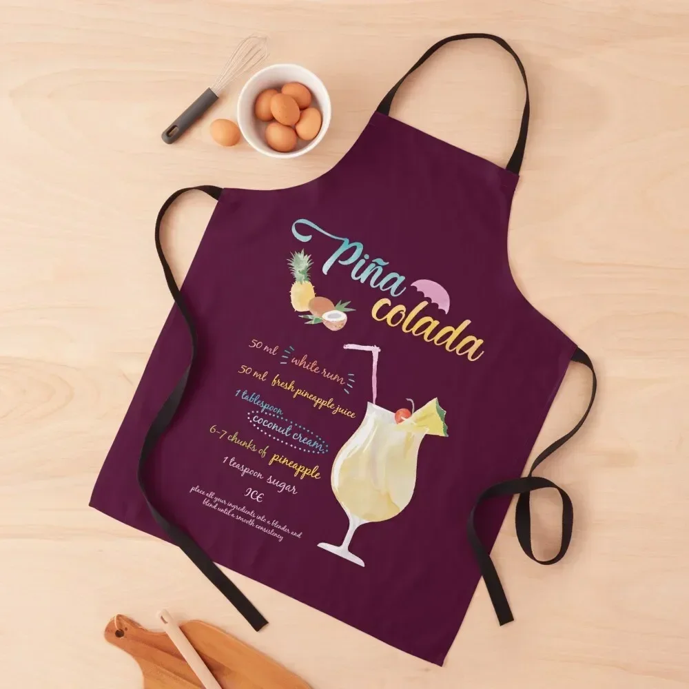 

Pina colada watercolour Apron For Nail Stylist Men'ss Apron