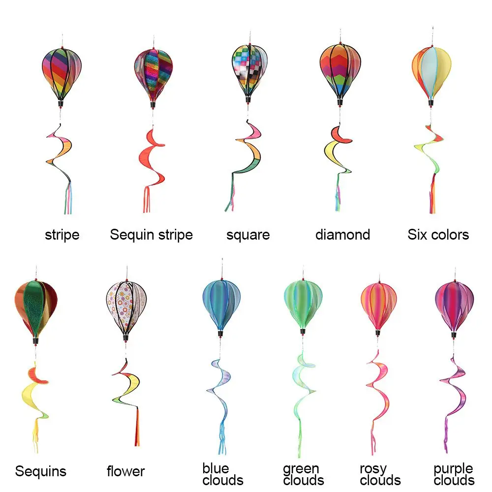 Revolving Colorful Garden Windmills Lawn Decorations Outdoor Hot Air Balloon Pinwheels Whirlygig  Wind Spinners - view 3