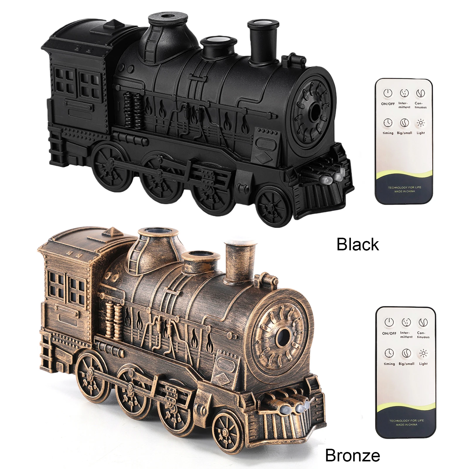 Vintage Steam Train Humidifier with RC Creative Aromatherapy Diffuser Ultrasonic Cool Mist Humidifiers for Bedroom Office Hotel