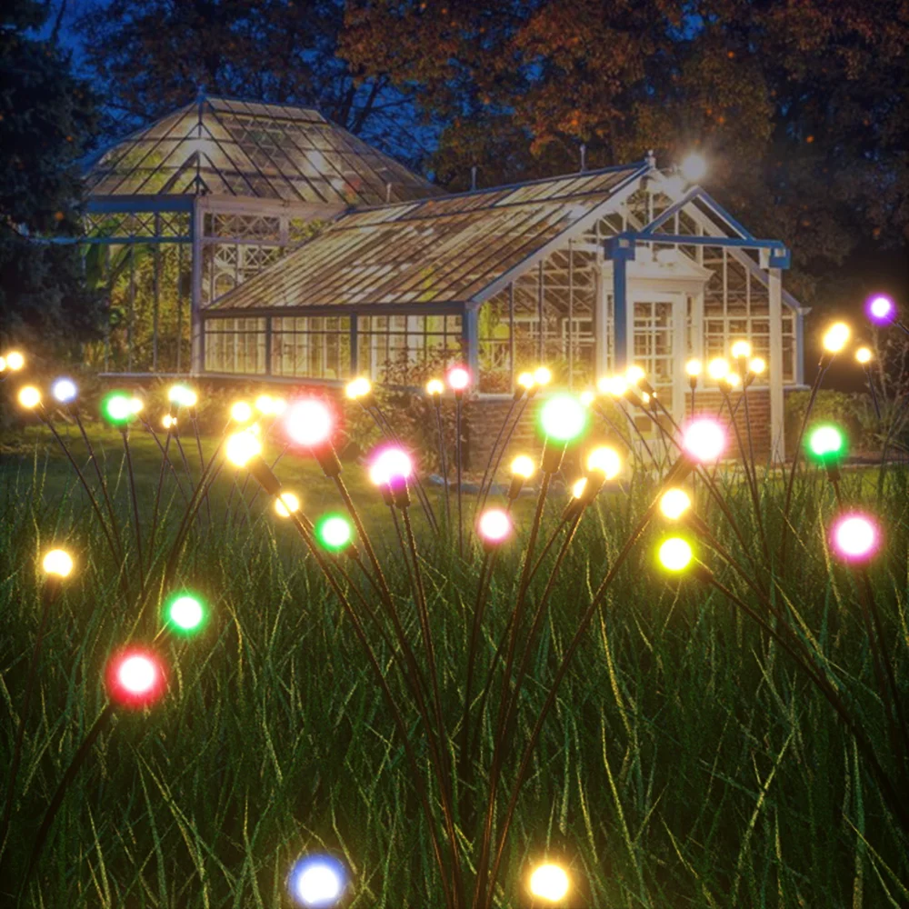 

LED Solar Garden Firefly Light Outdoor Waterproof RGB Dandelion Jellyfish Lawn Lamp String Festive Landscape Decoration Lighting