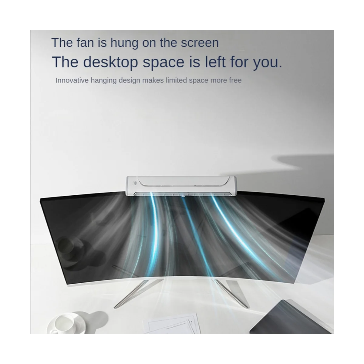 4000mAh Carregamento USB Monitor Clipe Ventilador Home Office Desktop Mudo Pequeno Ventilador Clipe de Tela do Computador Ventilador Branco