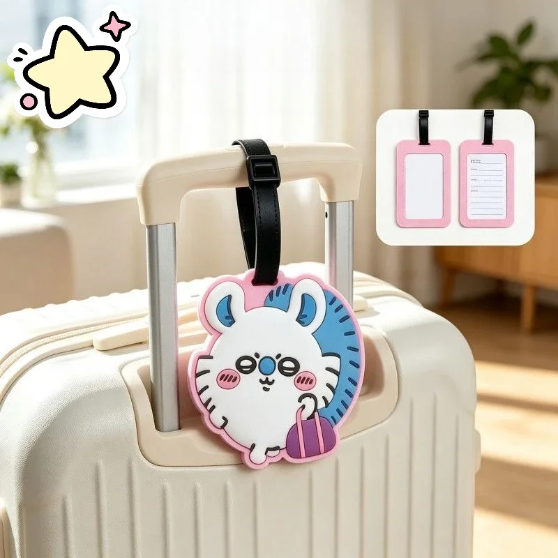 Anime Chiikawa Momonga Luggage Tag Soft Silicone Material Soft Thick Wear Resistant Anti Lost for Checked Suitcase and Bag Charm