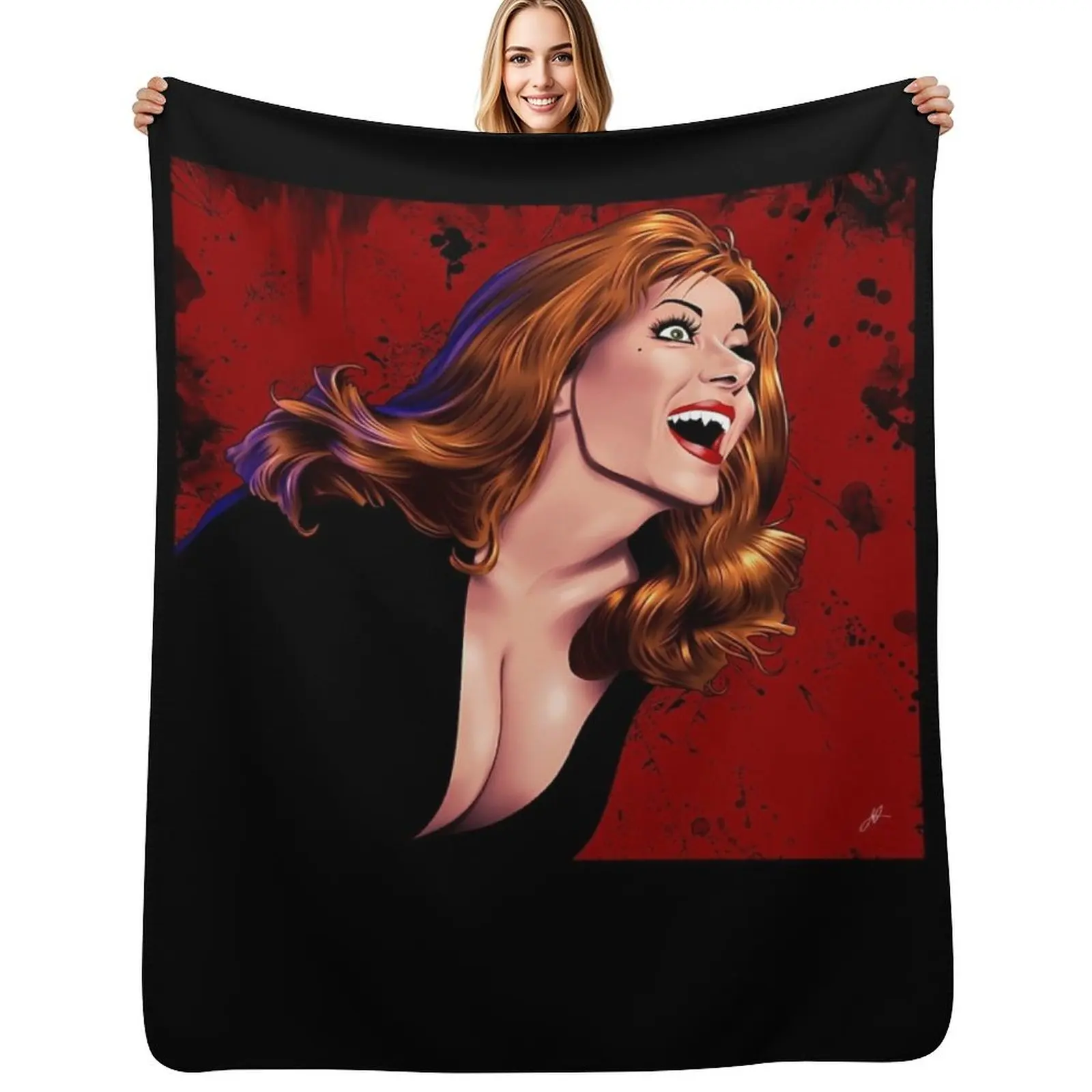 Countess Dracula Throw Blanket Thermal Cute Plaid decorative funny gift Flannel Plush Blankets
