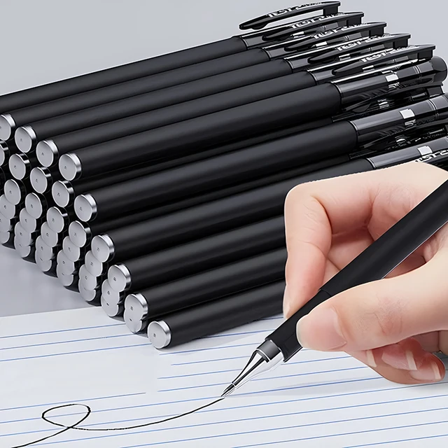 10 Stück/Set Gelstifte Set 0,5mm Schwarze Tinte Nachfüllbare Gelstifte mit Rundspitze Schul- & Bürobedarf Schreibwaren Kawaii Zubehör