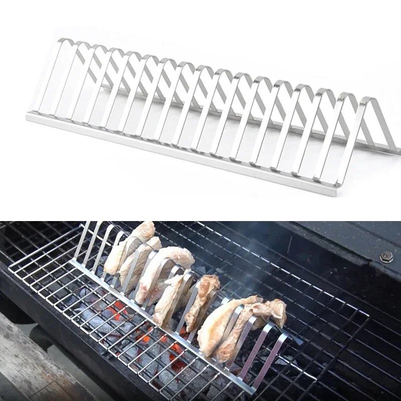 YOMDID Barbecue Grill Stainless Steel Beef Mutton Chop Fish Barbecue Rack Portable For Outdoor Barbecue Picnic BBQ Accessories