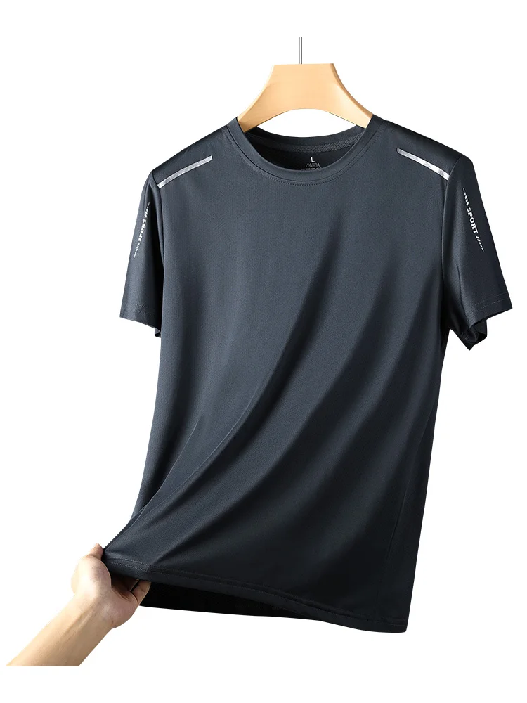 CHRLCK-T-Shirt Masculina de Secagem Rápida, Respirável, Caminhadas, Camisetas de Pesca, Macia, Elasticidade, Camisa Curta Esportiva ao Ar Livre, Verão