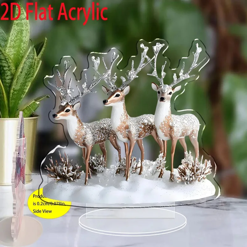 2D Flat, Bohemian Deer Wall Decor Suitable for Home, Office, Cafe - Deer Decoration with Deer, Minimalist Bohemian Patterns for