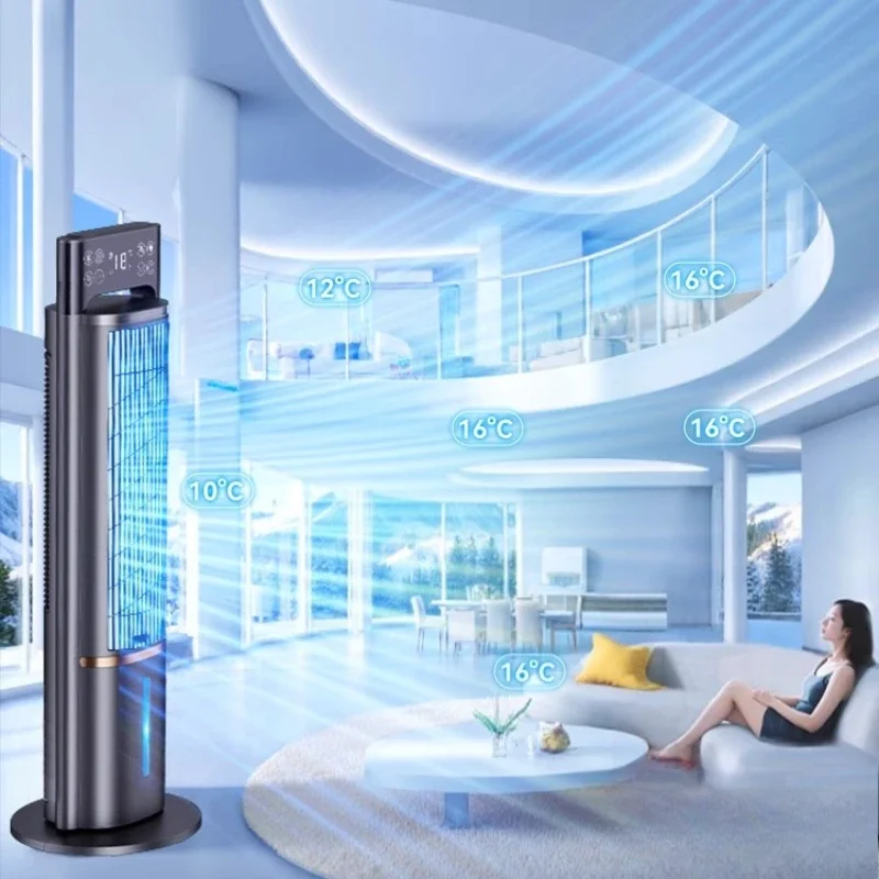 Ventola per condizionatore d'aria Turbo Raffreddamento evaporativo 3 in 1 con serbatoio da 16 litri 12 ore Uso continuo per ambienti grandi/dormitorio/officina