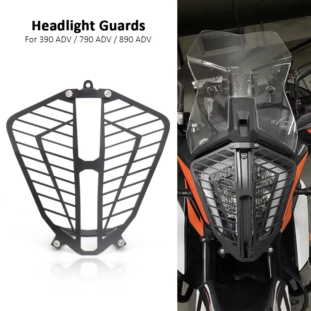 390ADV Motorcycle Accesories Headlight Guard Protector Grille Grill Len Cover Protection For 790 ADV 890 Advebture 2019-2023