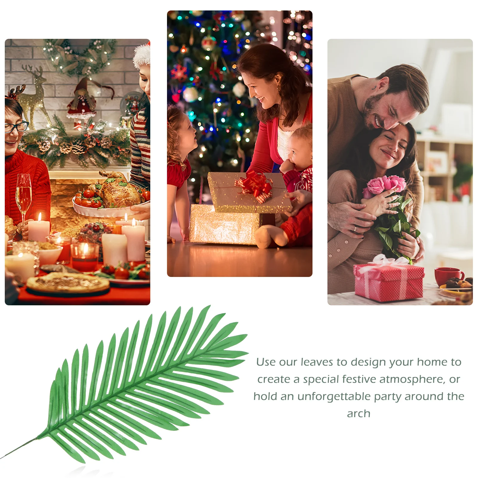 

10pcs Simulation Leaves Faux Greenery Artificial Jungle Leaves For Diy Home Decor Wedding Party Hawaii Theme Plastic Plants Iron