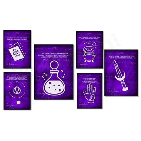 Vintage pictures witch witchcraft magic wall art canvas painting posters and prints kitchen home decor