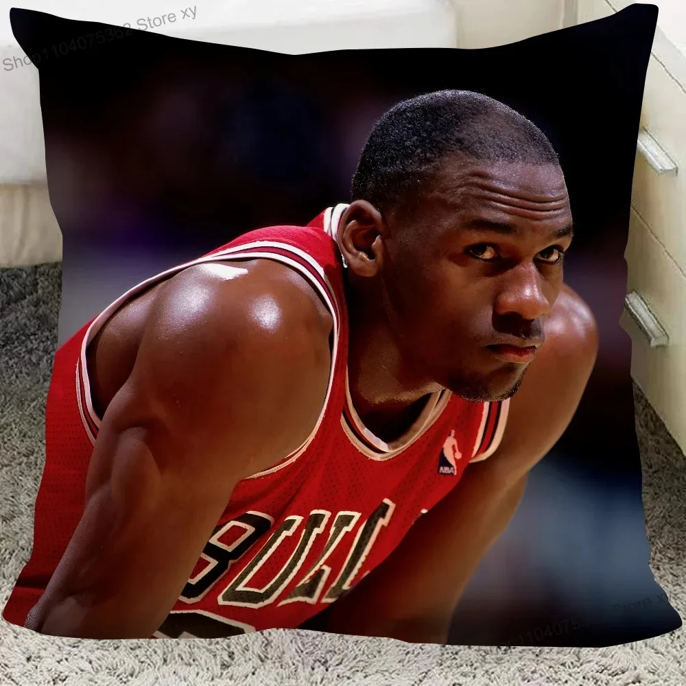 1PC Basketball Star Michael Jordan Pillow Case Square Pillow Cushion Cover Bedroom Sofa Room Decoration Casual Pillow Cover view 6