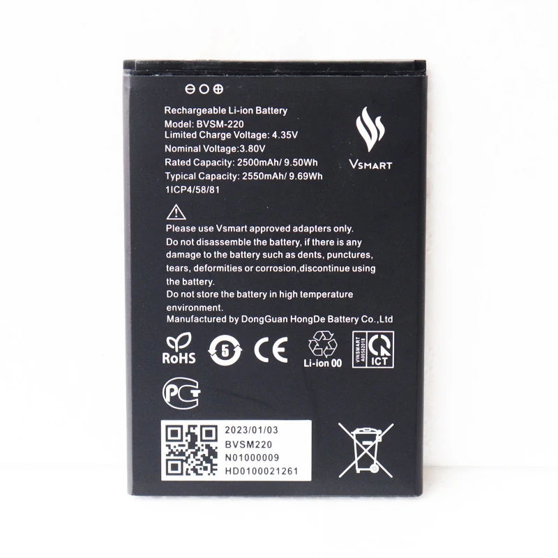 Bateria 3.8V BVSM-220 2550mAh do baterii telefonu Vsmart