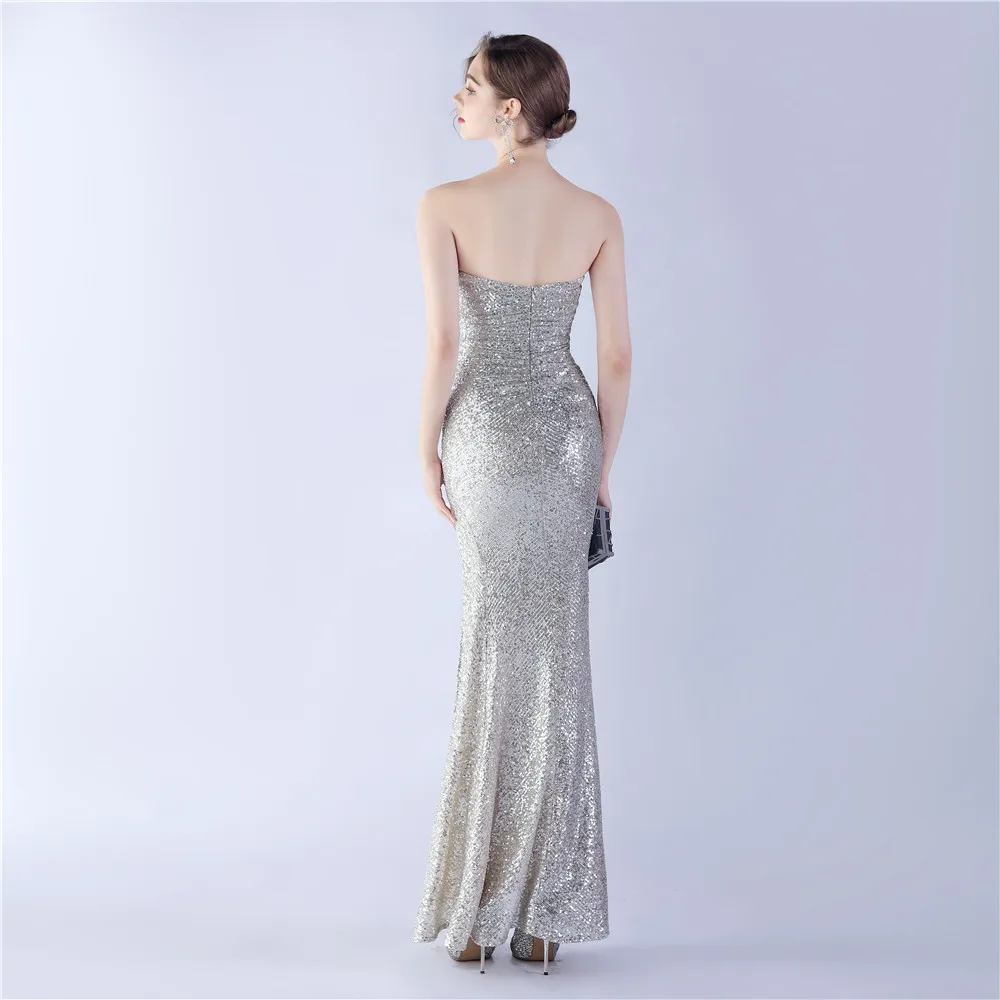 DEERVEADO Sexy Mermaid Slit Evening Dress Vintage Special Occasion Dress Sweetheart Wedding Party Dress Prom Gown