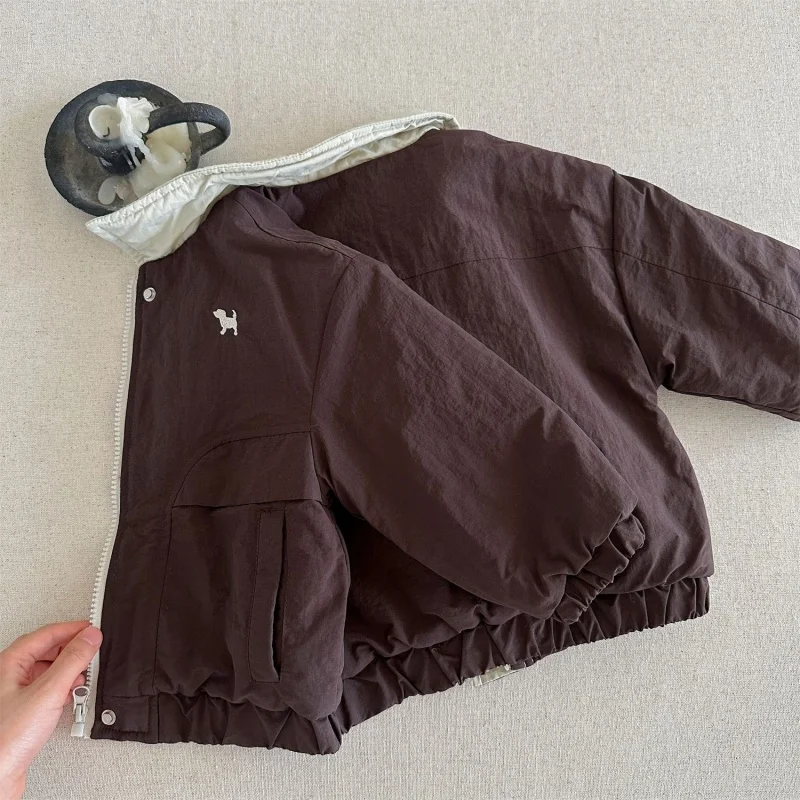 Dicke warme Winterjacke für Kinder, Jungen und Mädchen, Cartoon-Baseballjacke, Herbst-Outwear, Sportliche Freizeitkleidung, Neu – Detail 3