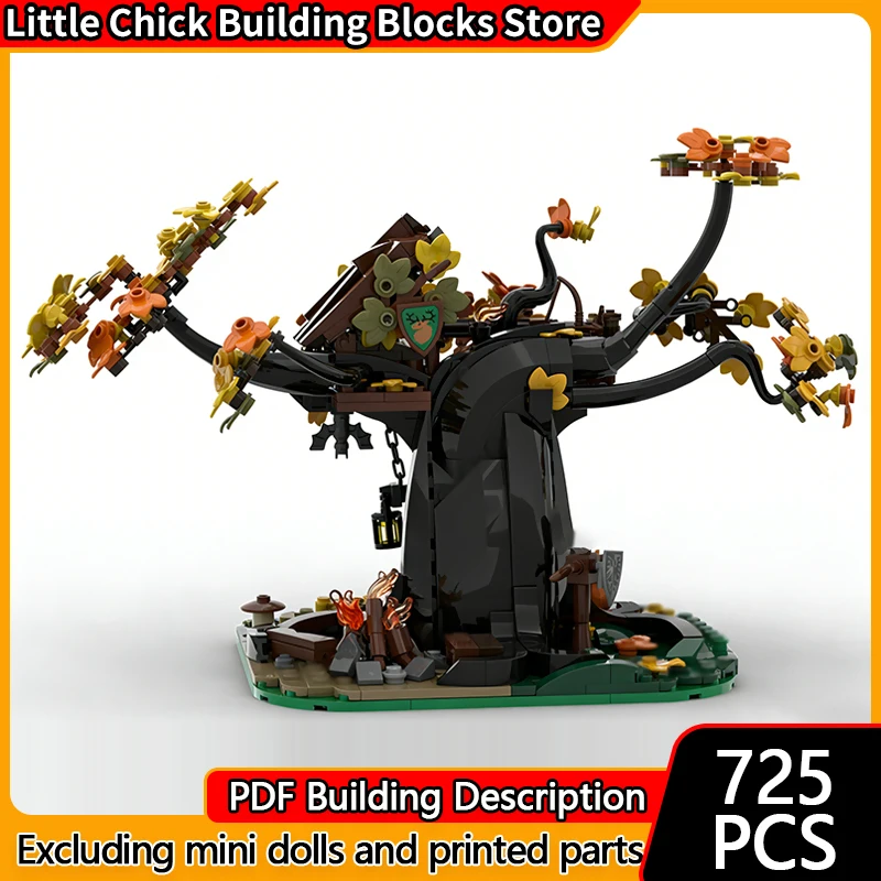 Medieval Castle Model MOC Building Bricks Hiding Place In The Forest Modular Technology Children Holiday Gifts Assemble Toy Suit