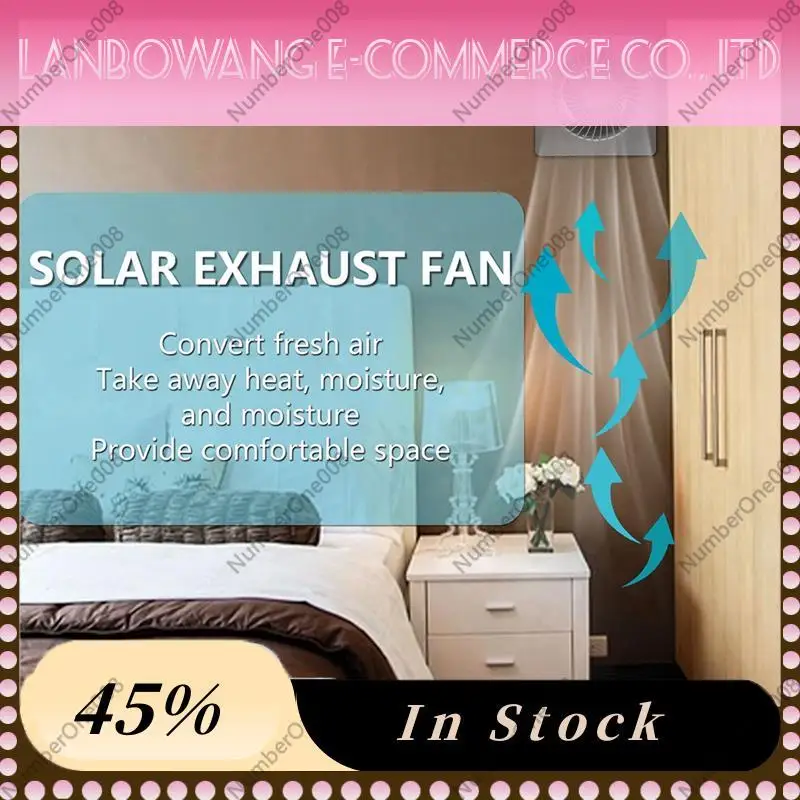 4 Inch Solar Exhaust Fan, 8W Panel High Speed Silent Fan for Chicken Coop Greenhouse Shed