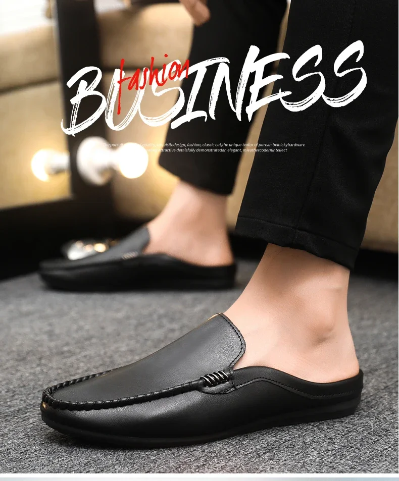 Heiß begehrte PU-Leder Freizeitschuhe für Herren, Halbschuhe, atmungsaktive Herren-Loafer, bequeme Slip-On-Schuhe, Lazy Shoes, Herren-Slipper – Detail 2