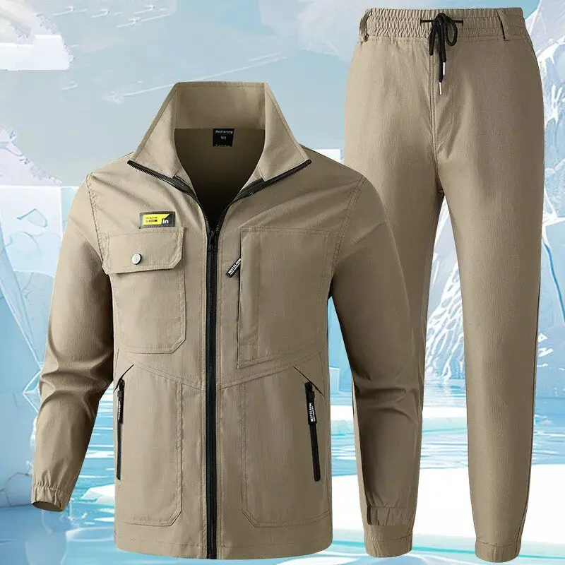 

Летняя быстросохнущая эластичная легкая рабочая одежда с длинными рукавами, дышащая, впитывающая пот, униформа для ухода, повседневный костюм, комплект