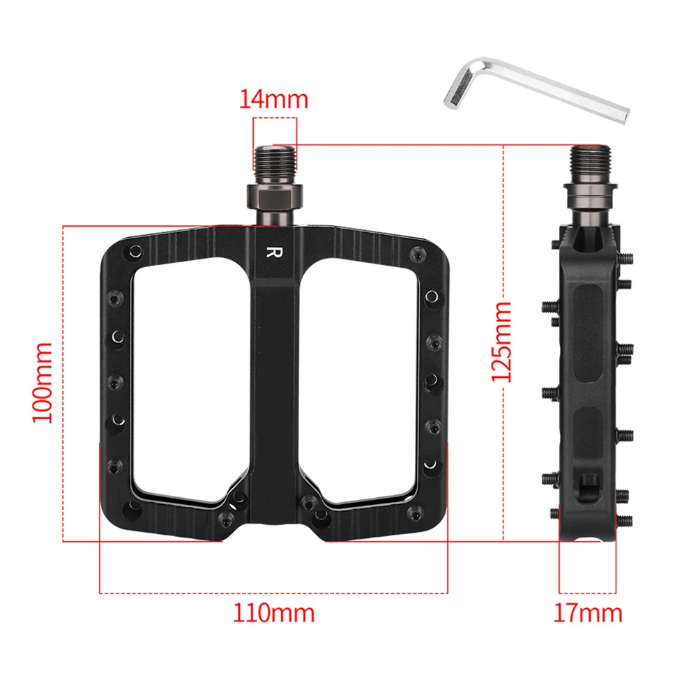 

916-дюймовые педали для горных и шоссейных велосипедов, алюминиевый сплав, 3 герметичные подшипники, противоскользящая конструкция и стабильная ось
